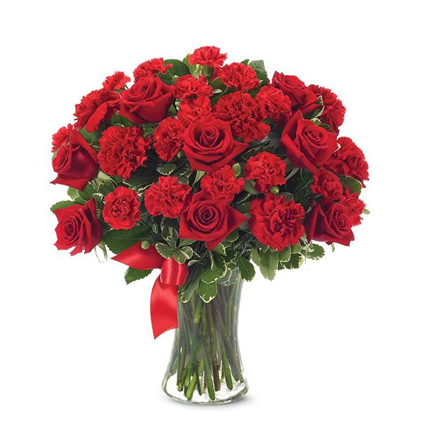  Döşemealtı Çiçekçiler Büyük Vazoda Gül ve Karanfiller