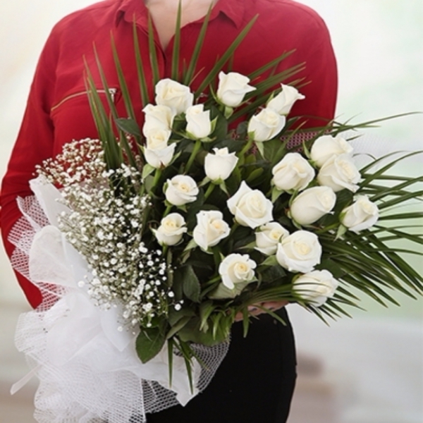 Döşemealtı Çiçekçi 21 Beyaz Gül Buketi
