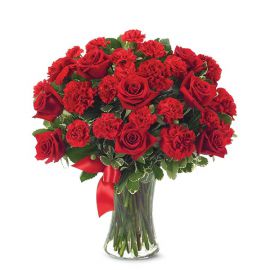  Döşemealtı Çiçekçiler Büyük Vazoda Gül ve Karanfiller