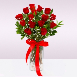  Döşemealtı Çiçek Gönder 15 Adet Kırmızı Gül